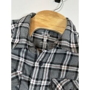 Mountain Hardwear Shirt Mens Large Gray Flannel Long‎ Sleeve Button Down Hiking